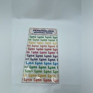 Vintage New Rainbow Lynn Name Gift Wrap Flat Personalized Wrapping Paper 2 Sheet